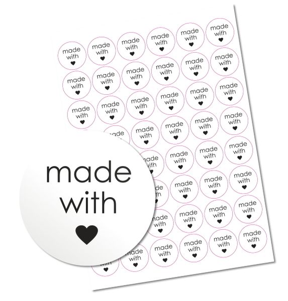 Redfern Made With Love Stickers -48 Labels