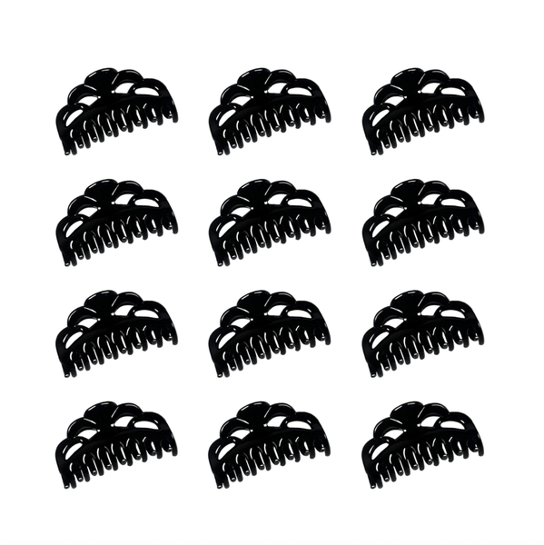 Black Claw Hair Styling Clips - 12 Pack