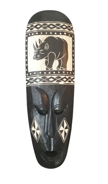 African Decorative Wall Hanging Mask - Rino 16cm x 50cm