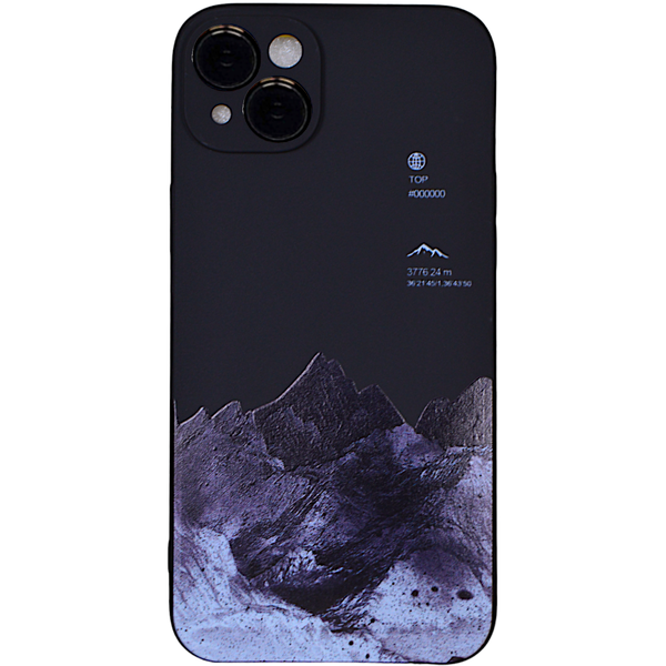 Black - Phone Case with Mountain Print &amp; Pro Camera - Iphone 14 Plus
