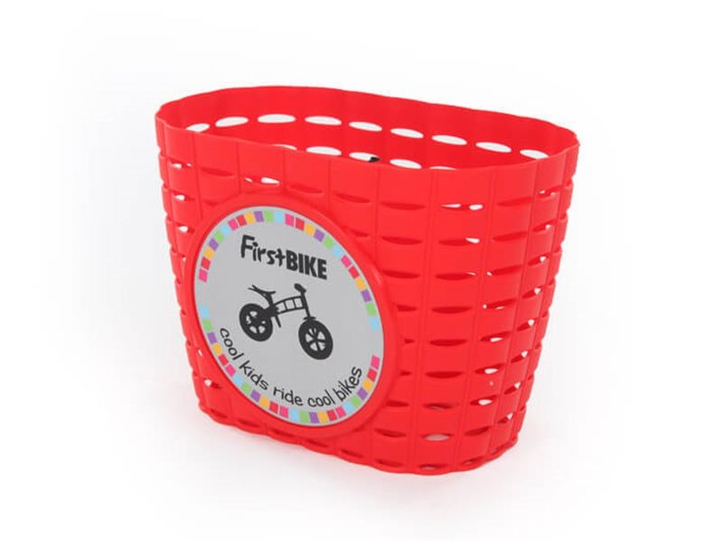 FirstBIKE Basket - Red, Includes Strap &amp; Sticker
