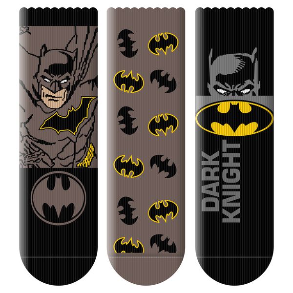 Batman By DC Official Licensed Boys Kids Anklet Socks - 3 Pack