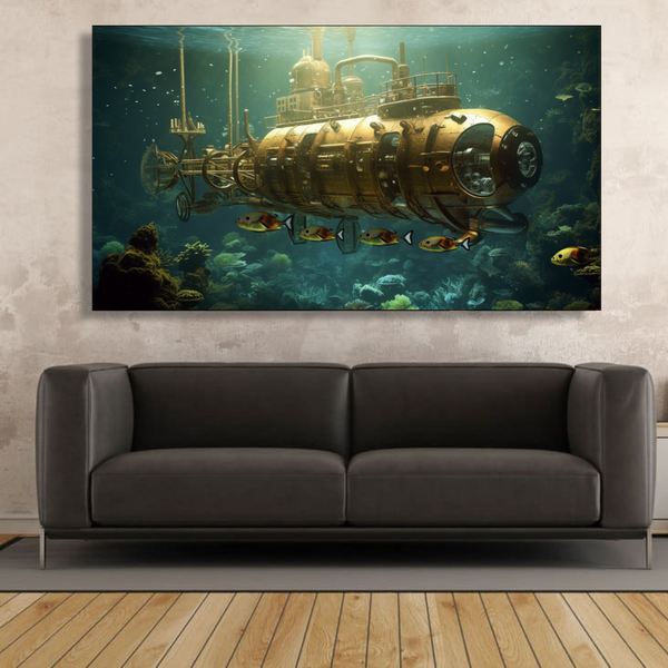 Canvas Wall Art - Steampunk Submarine Abstract -IM0102