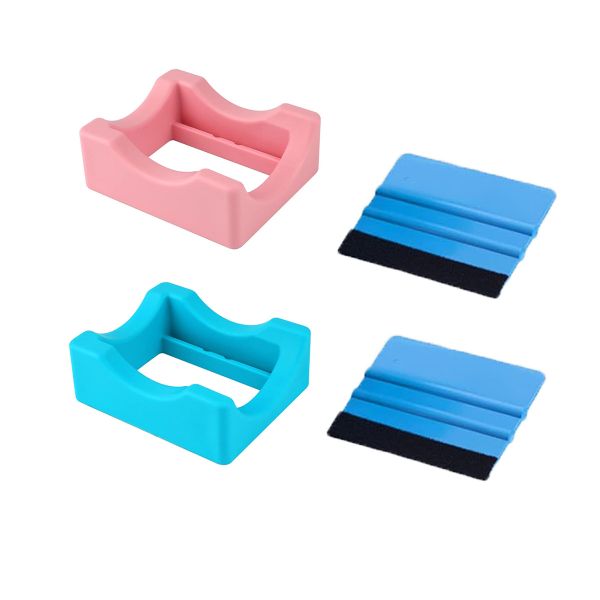 2Piece Silicone Cup Cradle with Built-in Slot and Edge scraper for Crafts