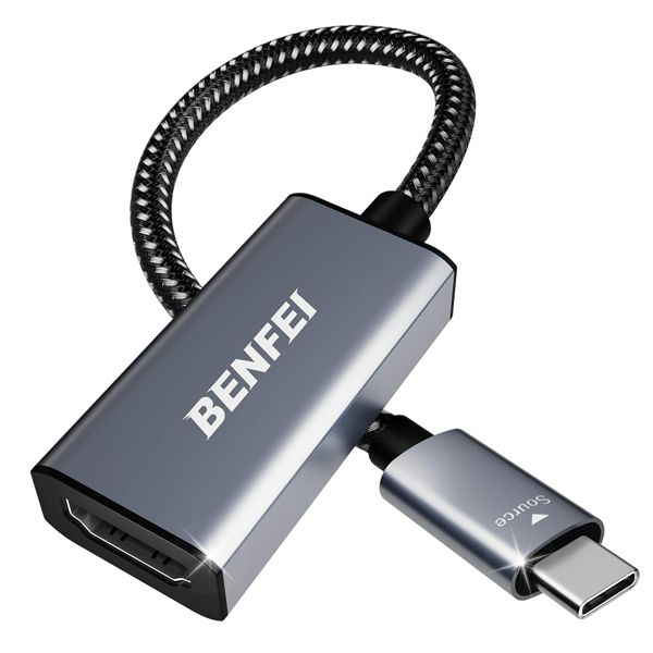 BENFEI USB-C Male to HDMI Female 4K &amp; Thunderbolt Compatible Adapter - Grey