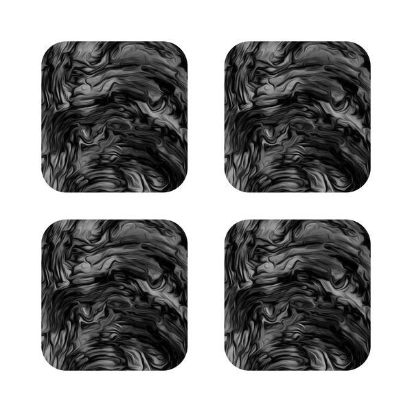 Custom Printed Black Marble wooden Coasters