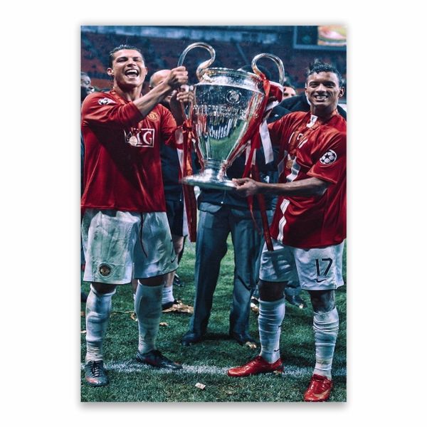 Ronaldo And Nani With UCL Trophy Poster - A1