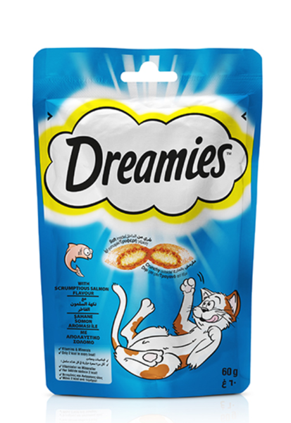 Dreamies Dry Cat Treats Salmon 6 x 60g