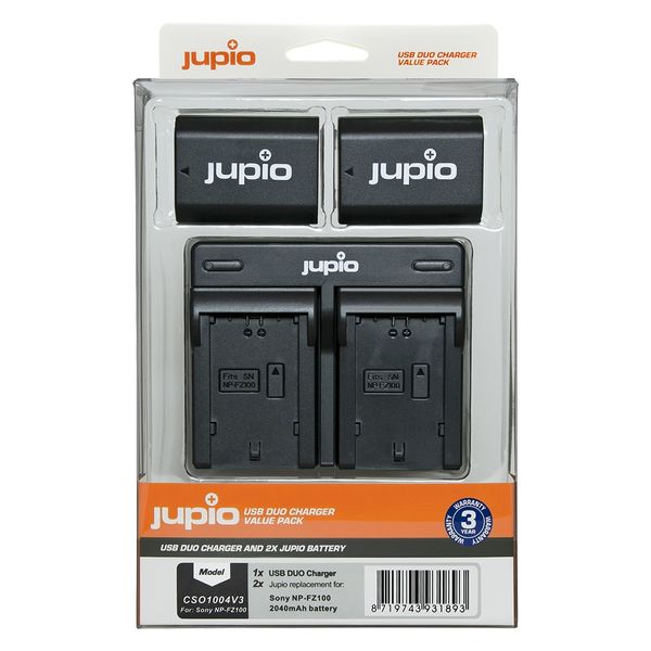 Jupio Value Pack x2 Battery for Sony NP-FZ100 + USB Duo Charger