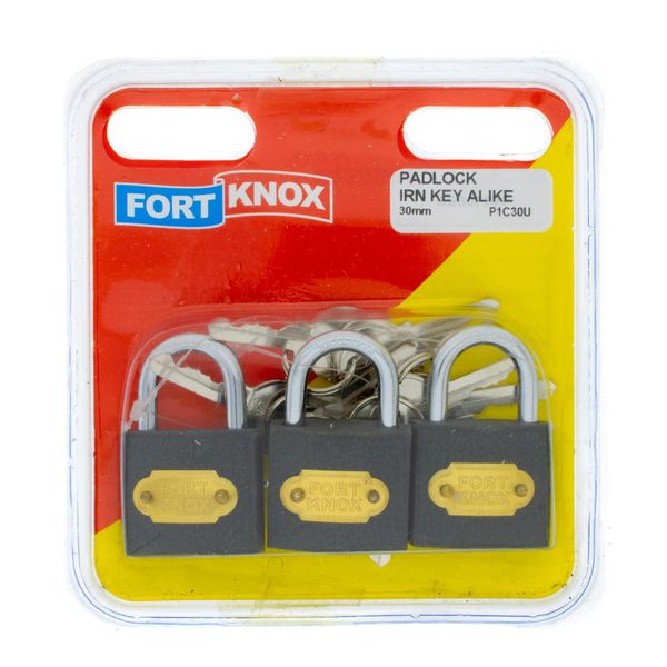 FORT KNOX Padlocks Iron Keyed Alike 30mm Q:3 P1C30U