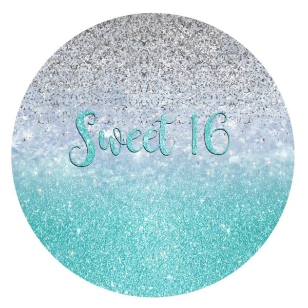 Sweet 16 Round Wooden Vinyl Signage 40CM