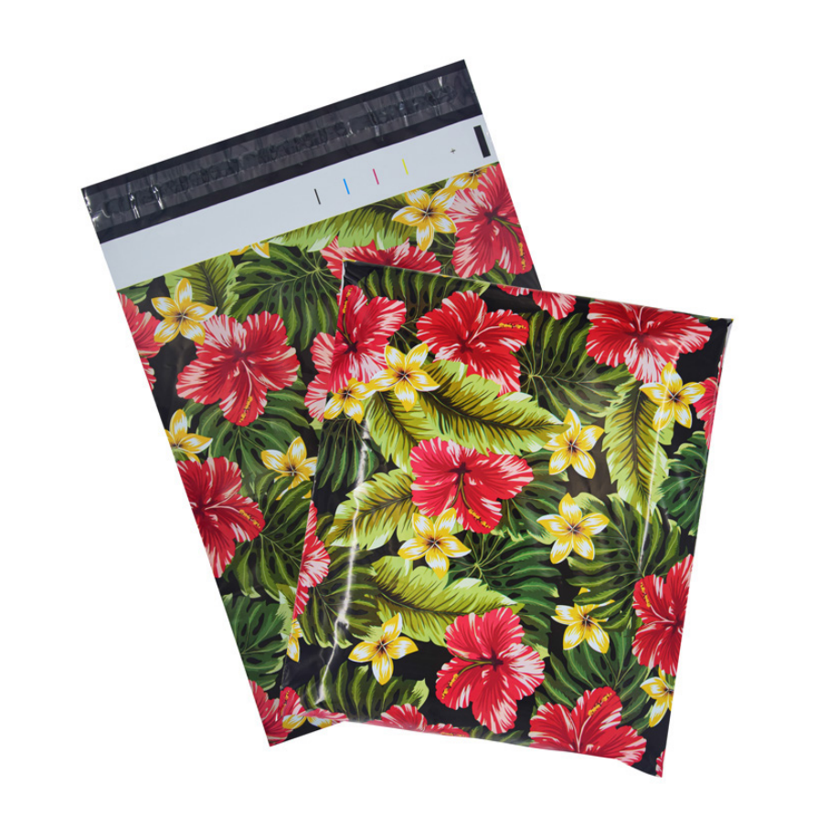 Red Flower Poly Mailer Gift Courier Clothing Apparel Envelope Bags