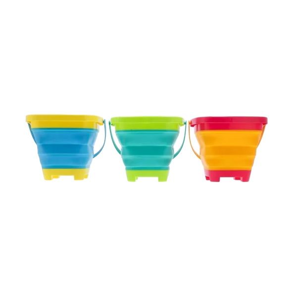 Collapsible Silicone Sand Bucket - 3 Pack