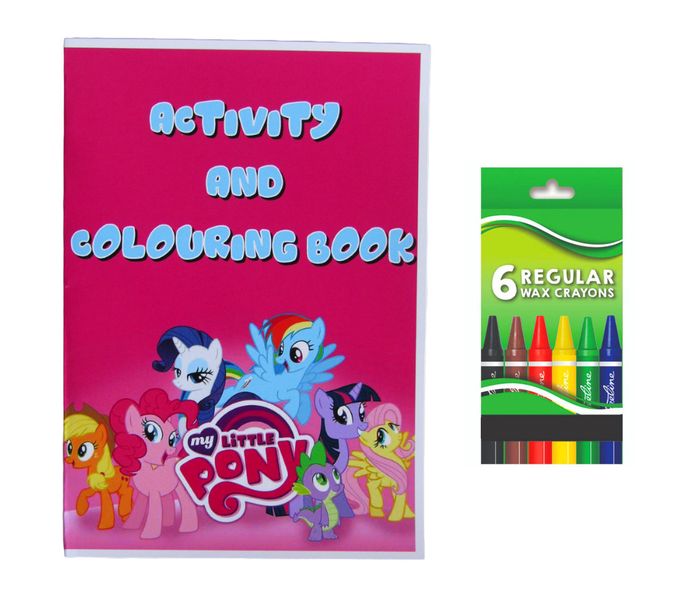 My Little Pony Activity and Colouring Book A5 plus 6 Wax Crayons - Set of 5