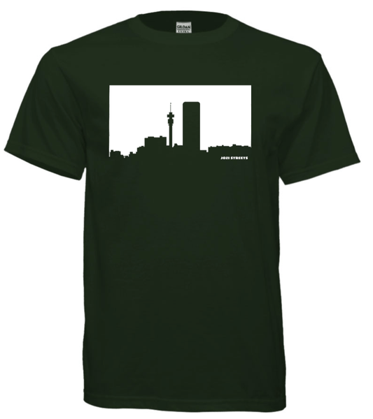 Jozi Streets Skyline T-Shirt Bottle Green White