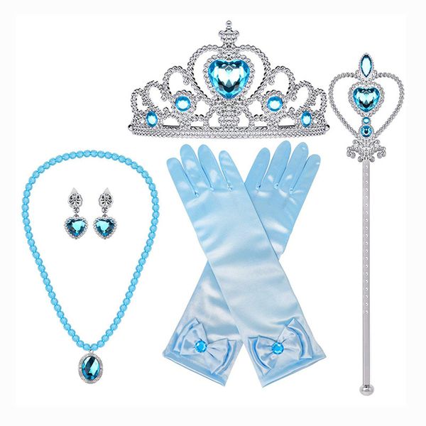 Frozen Accessory Set with Crown Tiara Gloves Wand