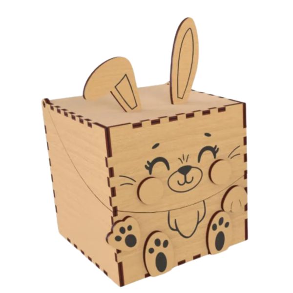 Unpainted Animal Diaper Gift Box - Baby Shower - New Born Keepsake 3