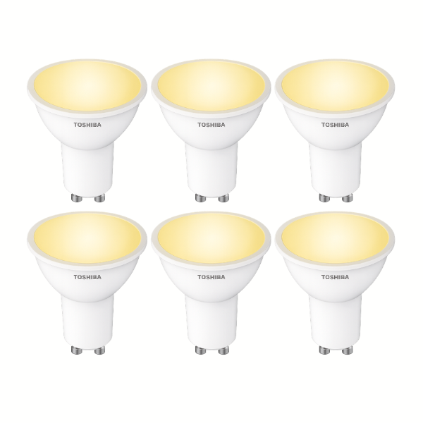 TOSHIBA GU10 LED Downlight 7W Cool White 4000K - 6 Pack