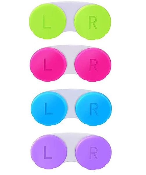 4 Pack Colorful Contact Lens Case Box Holder Container Soak Storage Kit