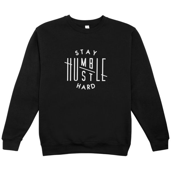 Stay Humble Hustle Hard Kids Black Sweater