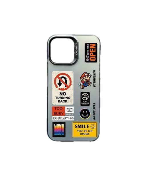 Stylish Cartoon Print PC Phone Case Compatible with iPhone 12/13/14/15/ Pro/ Pro Max