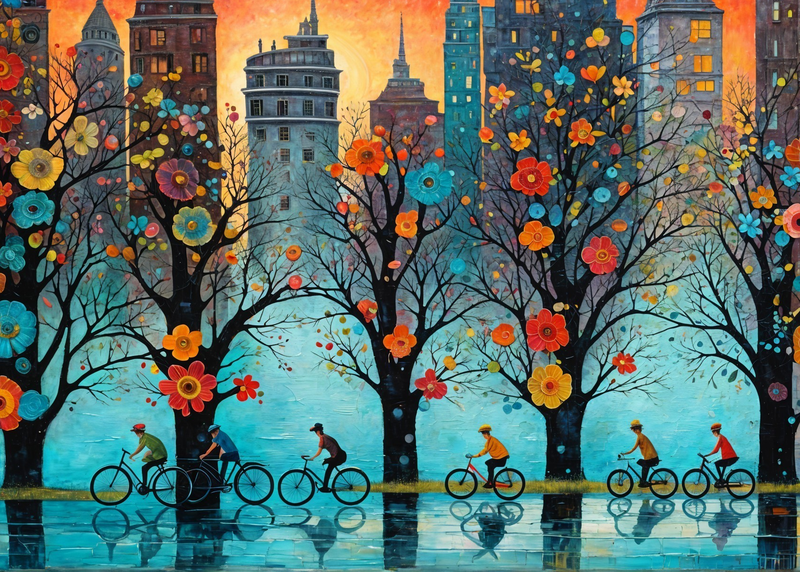 Canvas Wall Art Home Decor - Colourful City