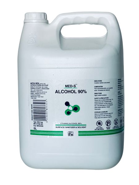Ethanol Alcohol 90% pure grade - denatured with bitterant { 5L }