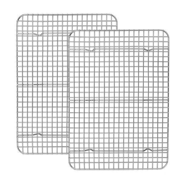 HOMGEM 2 Pieces Stainless Steel Cooling Wire Racks, for Baking, Roasting