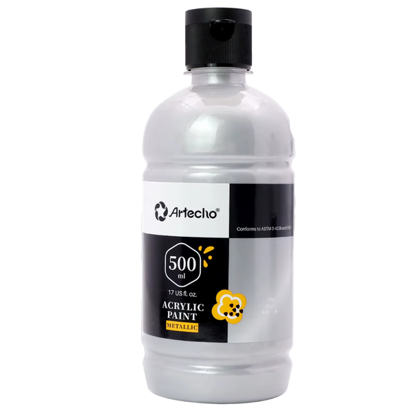 Artecho Acrylic Paint Metallic Silver - 500ml