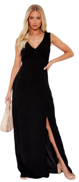 I Saw It First Ladies - Black V Neck Plunge Maxi Dress | Shop Today ...