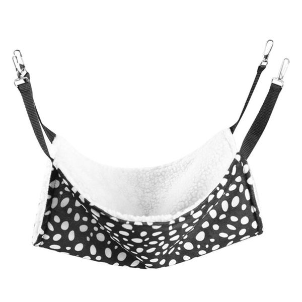 Black and white dot comfortable plush pet cage hammock