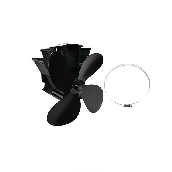 Alanes Hanging Wood Stove Fan 4-Blade Heat Powered Fan Pipe Mounted Fan