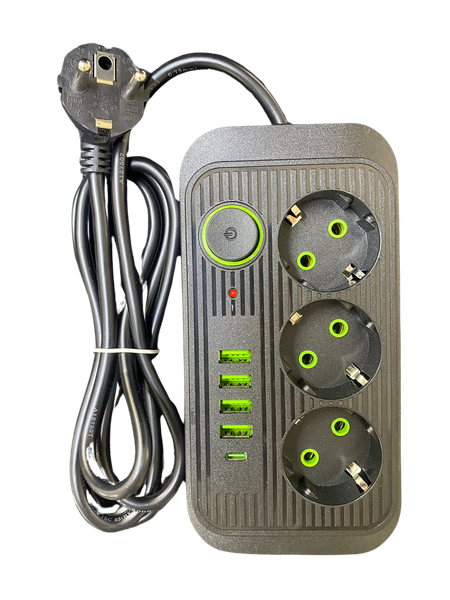 Multiplug Adapter With USB and Type C