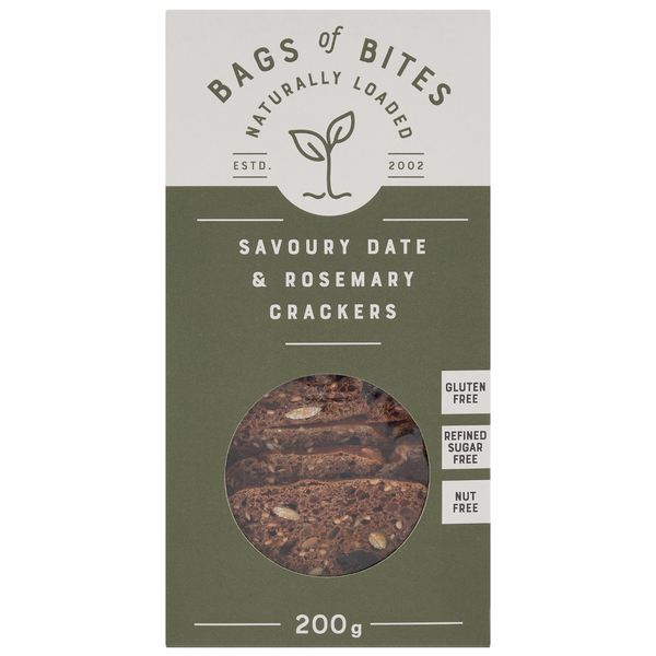 BOB NL Savoury Date &amp; Rosemary Crackers 200g