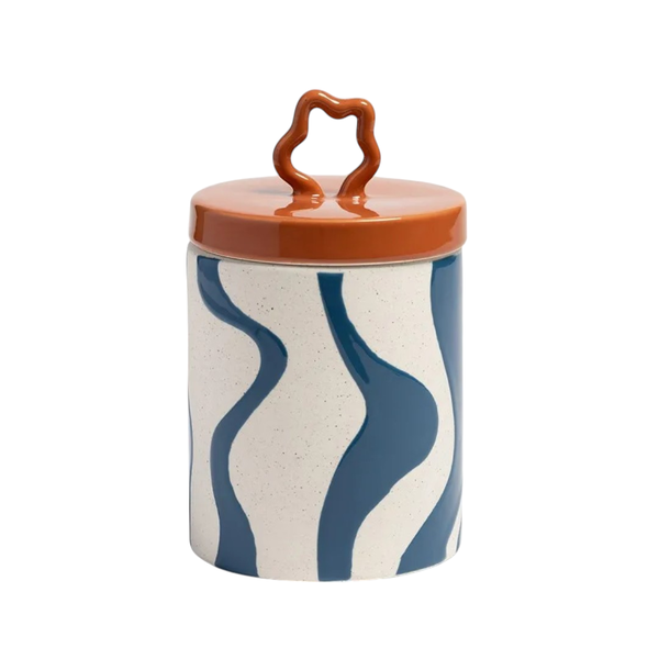 Zig Zag Canister Orange &amp; Dark Blue