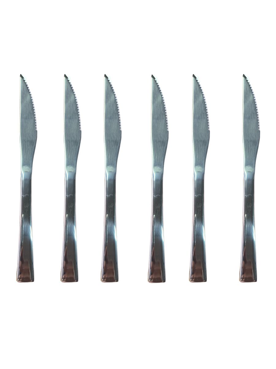 Quality Steak Knife Stainless Steel Square Handle Broad 6 Piece Shop