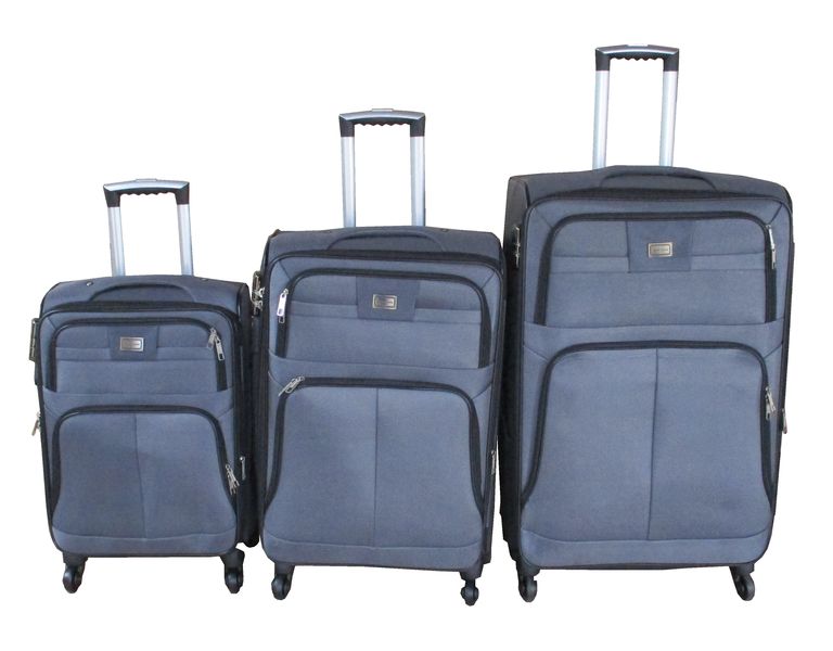 Blue Fabric Luggage Set - 3-Piece, Lightweight, 360 Spinner Wheels, &amp; Lock
