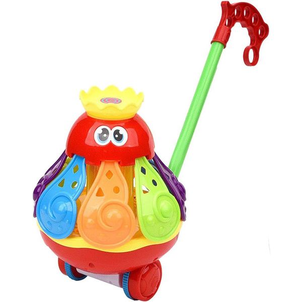 Vibrant Baby Walker Toy Pop Open Octopus With Wheels
