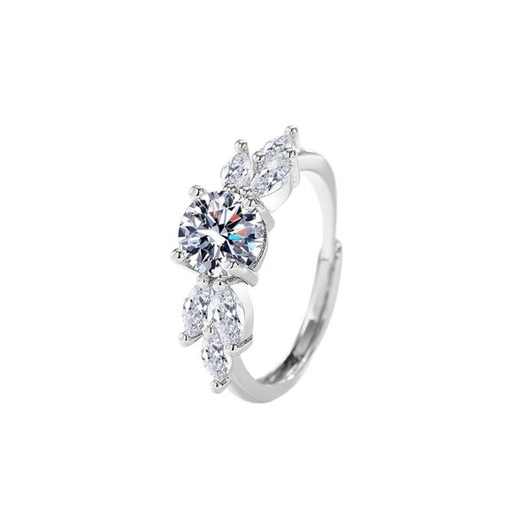 Elegant 1 Carat Moissanite S925 Sterling Silver Ring