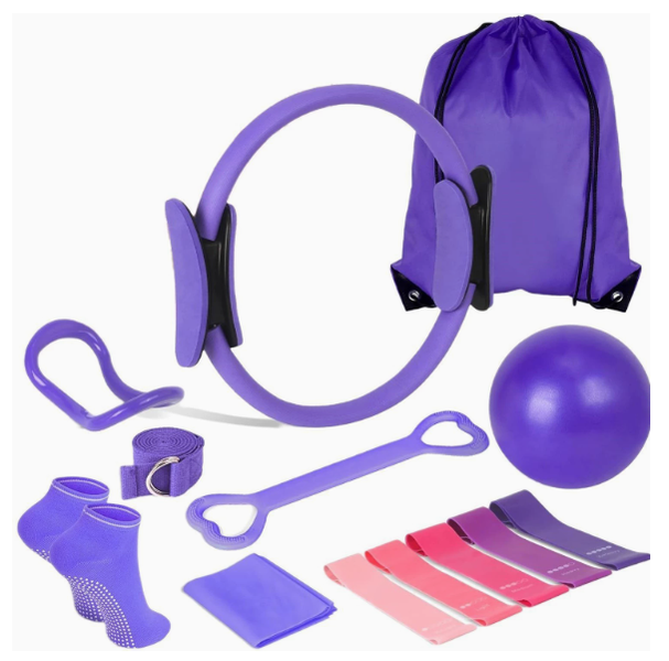 Purple Pilates Ring 13PCS Leg Muscle Strength Training Kit
