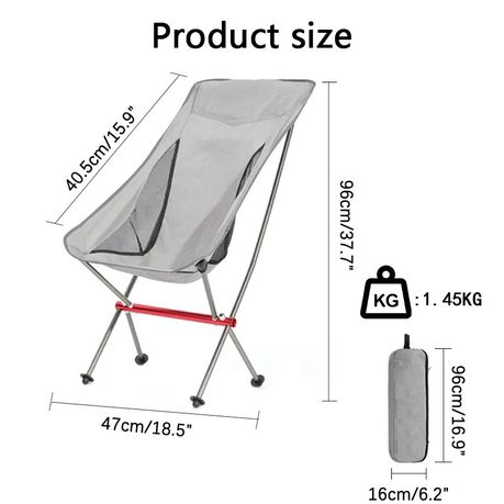 Glamping - Ultralight Portable High-Back Folding Camping Chair