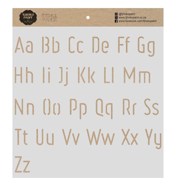 Tjhoko Paint Stencil - 30x30cm - Alphabet Letters A-Z