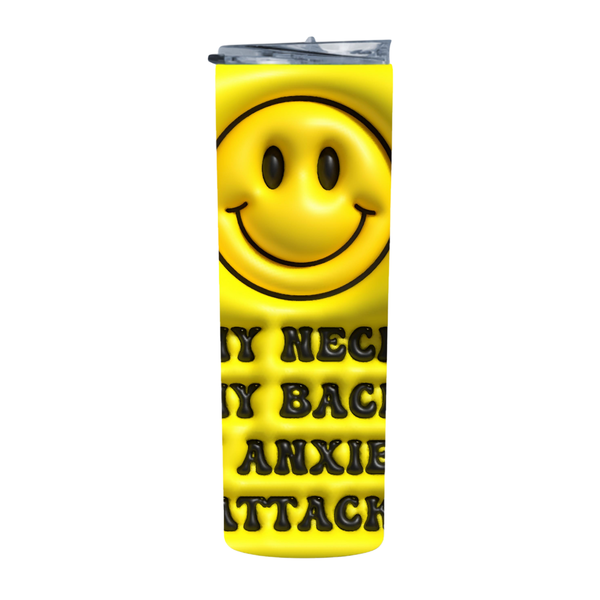 Yellow Anxiety Attack 20 Oz Straight Skinny Tumbler 008