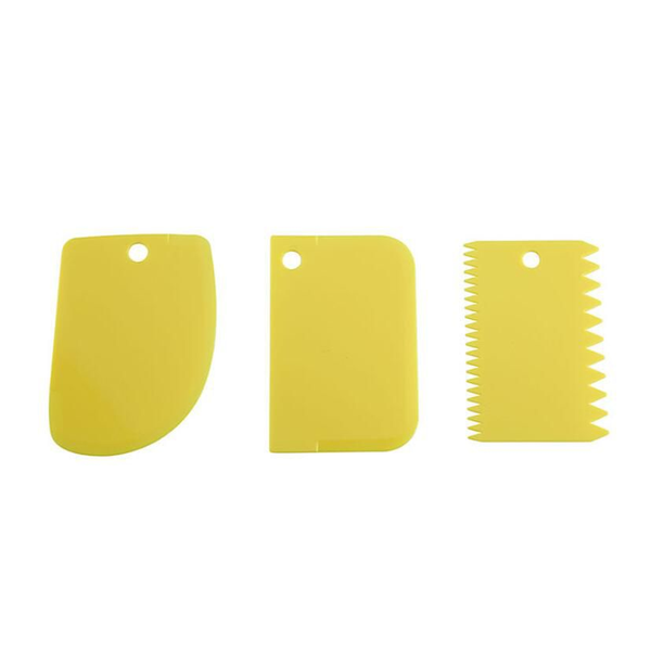 Pack Of 3 Pieces Scraper Cake Decorating Tools - Yellow