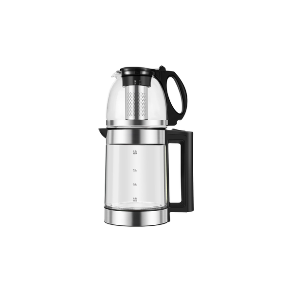 2.2L Glass Electric Tea Kettle 1500W with Filter, 2-Tier Design