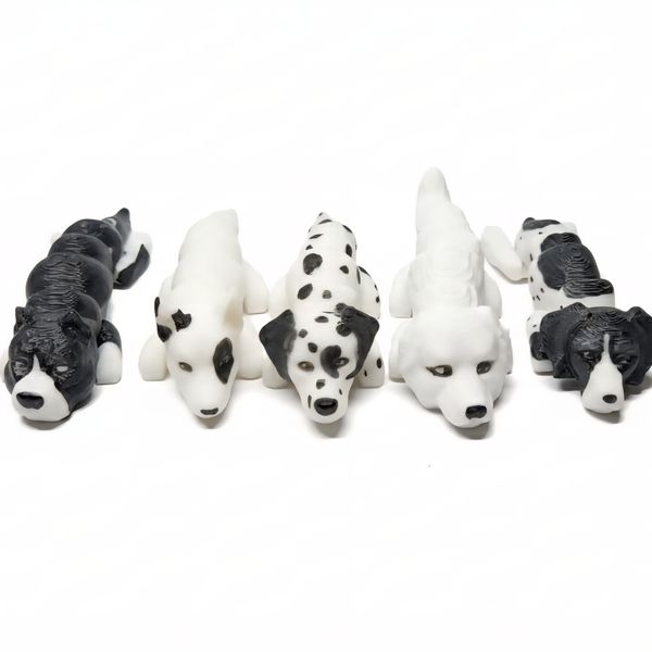 3D Printed Dog Figurine Set - 5 Breeds, Collectible Toy Decoration