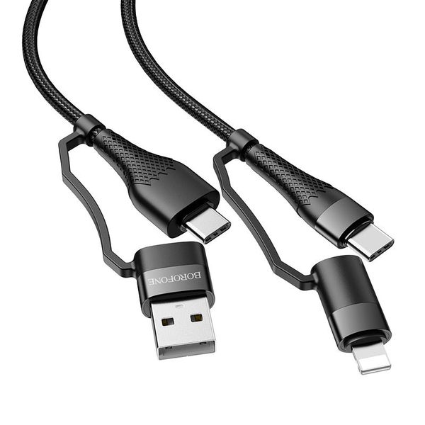 4-in-1 Multi energy charging data cable USB-C to Lightning PD 20W USB C 60W