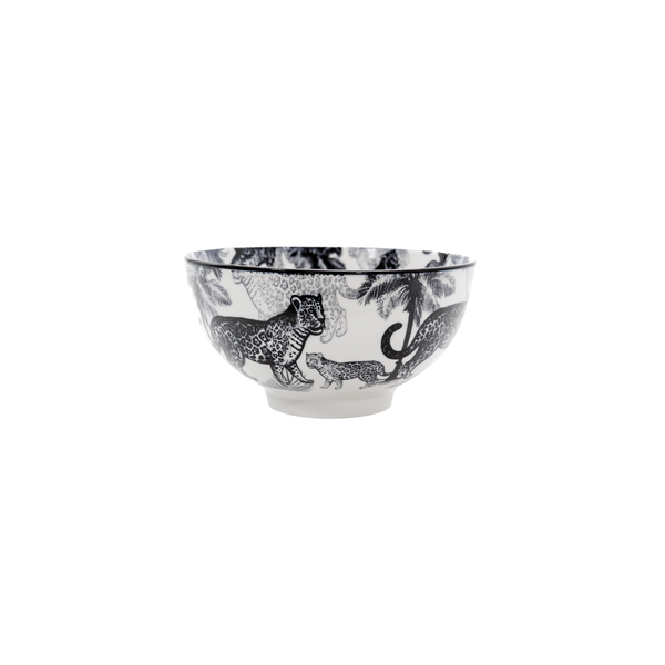 GALATEO - Jungle Sketch 16cm Jaguar Cereal Bowl Set of 4