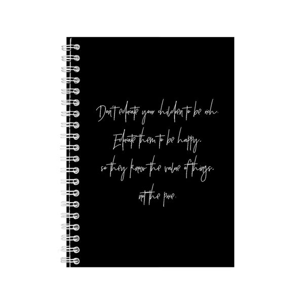 Happy A5 Notebook Spiral Lined Motivational Saying Graphic Notepad Gift 154