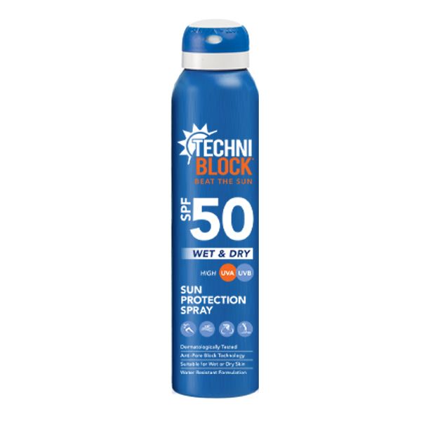 Techniblock Sunscreen Aerosal Spray Wet &amp; Dry SPF50 300ml